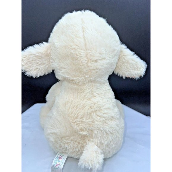 Spark Create Imagine Lamb Sheep Plush Rattle Cream Orange Paws Crinkle Ears - Picture 7 of 8